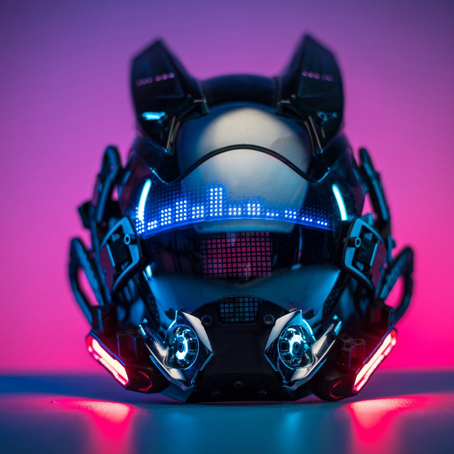 Led Cyber ​​Mask DIY benutzerdefinierte Inhaltssteuerung per App, Night City Music Festival Fantastische Party Cosplay SCI-FI Helm Geschenk Erwachsene The Alien Glasses