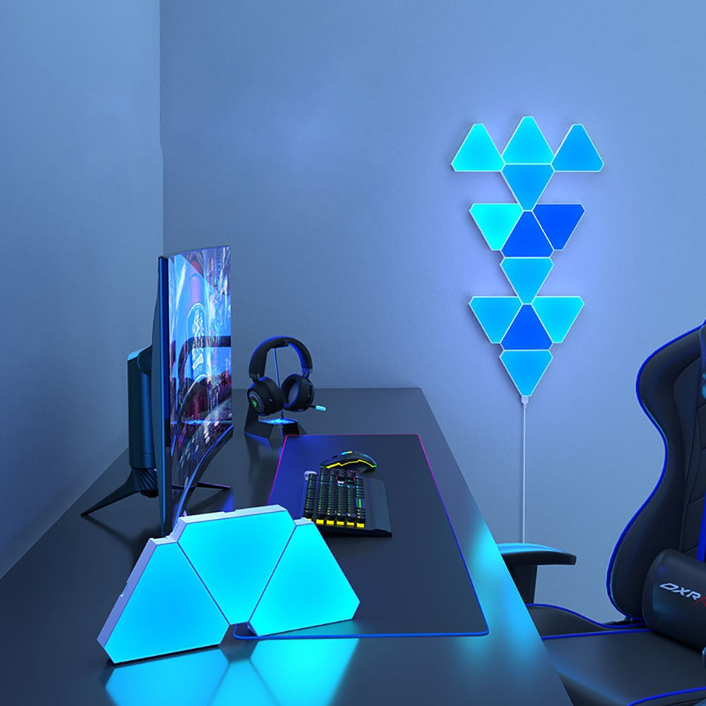 LED Honeycomb Triangle Quantum Light DIY Wall Light Pickup Rhythm Background Light Bedroom Bedside Night Light Office Decoration - The Alien Stuff