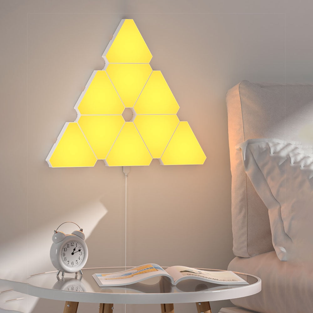 LED Honeycomb Triangle Quantum Light DIY Wall Light Pickup Rhythm Background Light Bedroom Bedside Night Light Office Decoration - The Alien Stuff