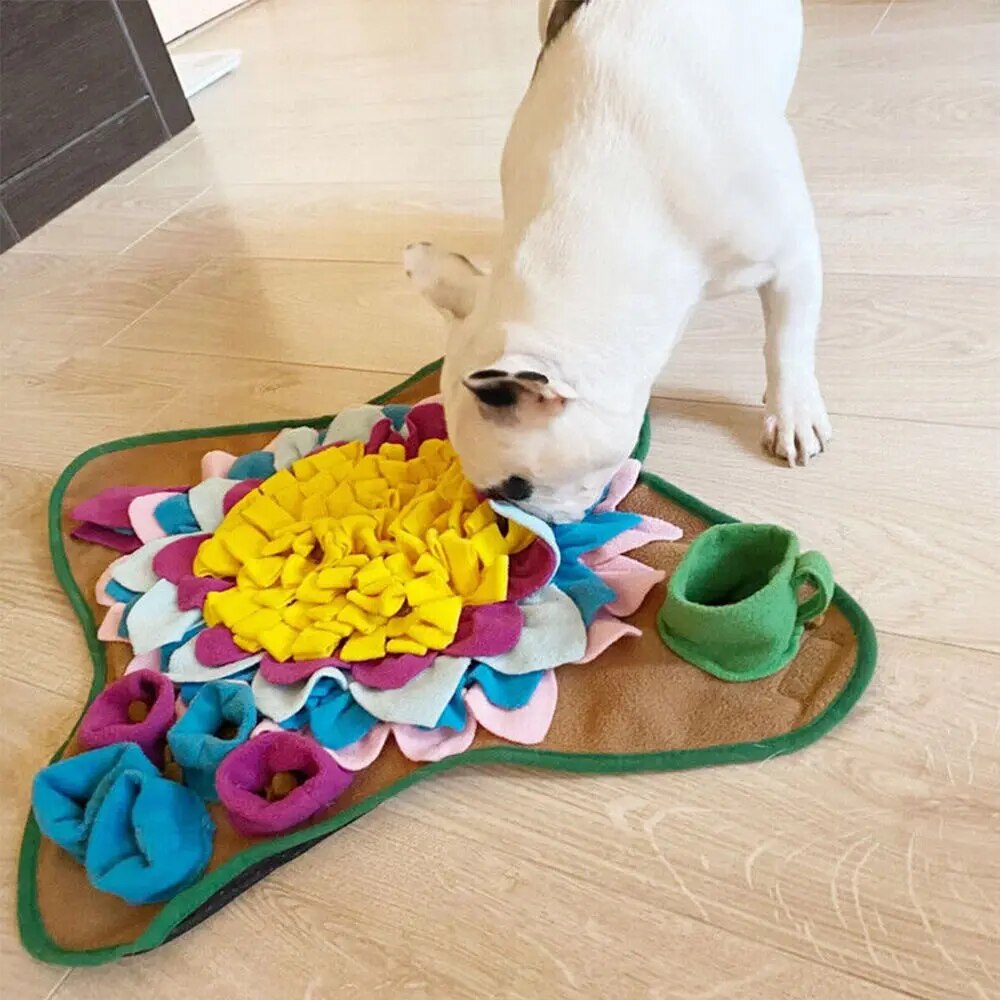 Alfombrilla cómoda para perros, almohadilla para olfatear entrenamiento de olores de nariz, juguete rompecabezas para perros, alfombra dispensadora de alimentos de alimentación lenta, juguetes lavables para perros