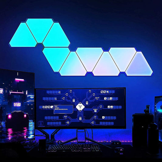 LED Honeycomb Triangle Quantum Light DIY Wall Light Pickup Rhythm Background Light Bedroom Bedside Night Light Office Decoration - The Alien Stuff