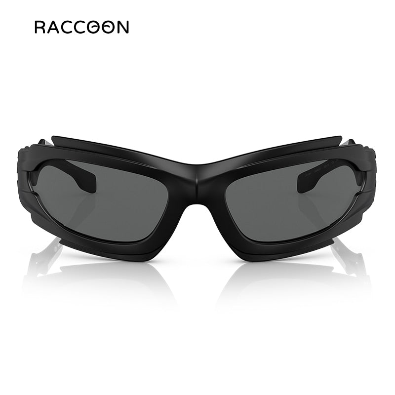 Geometrischer Rahmen Cyber ​​Y2K Sonnenbrille Herren Sportlich Wrap Around Komplizierte Ausschnitte Sonnenbrille Damenmode Luxusmarke Punk Shades The Alien Glasses