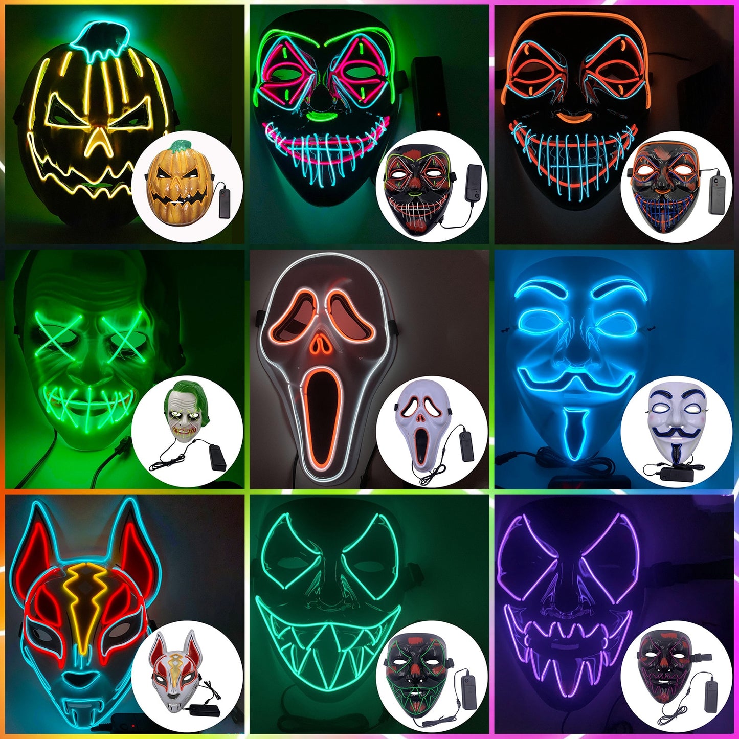 LED leuchtende Masken - The Alien Party Rave