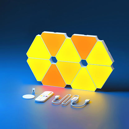 LED Honeycomb Triangle Quantum Light DIY Wandleuchte Pickup Rhythmus Hintergrundlicht Schlafzimmer Nachttisch Nachtlicht Bürodekoration – The Alien Stuff