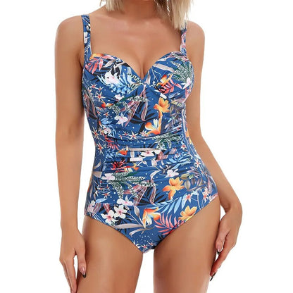 Einteiliger Badeanzug für Frauen, Floarl-Bikini, Sommerkleidung, Strandkleidung, modische Siwmming-Kleidung, sexy schlanke Schlinge, heiße Frühlingskleidung