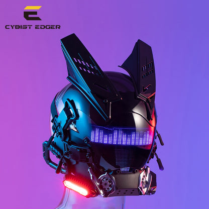 Led Cyber ​​Mask DIY benutzerdefinierte Inhaltssteuerung per App, Night City Music Festival Fantastische Party Cosplay SCI-FI Helm Geschenk Erwachsene The Alien Glasses