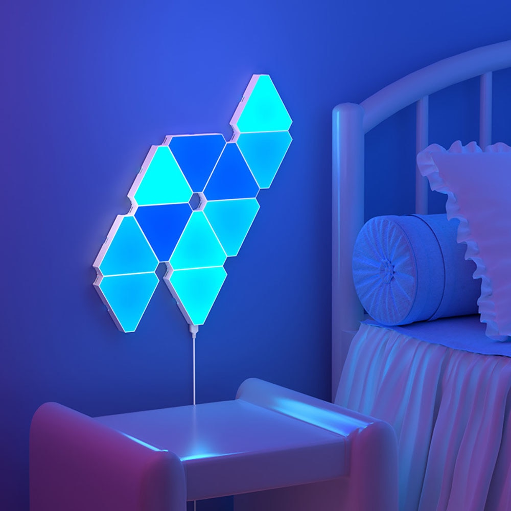 LED Honeycomb Triangle Quantum Light DIY Wall Light Pickup Rhythm Background Light Bedroom Bedside Night Light Office Decoration - The Alien Stuff