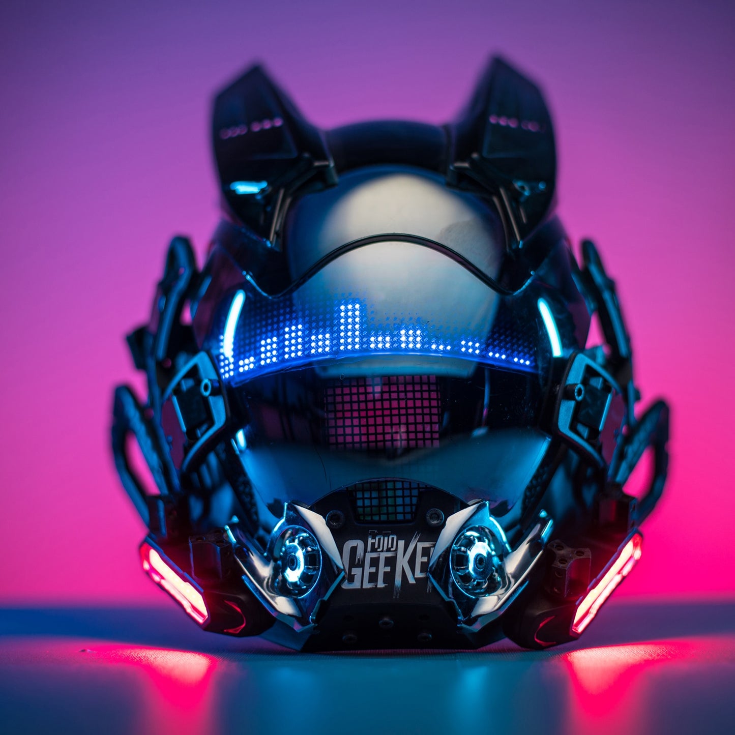 Led Cyber ​​Mask DIY benutzerdefinierte Inhaltssteuerung per App, Night City Music Festival Fantastische Party Cosplay SCI-FI Helm Geschenk Erwachsene The Alien Glasses