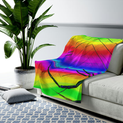 "A Spinnerette's Prismatic Web" - The Alien Velveteen Plush Blanket