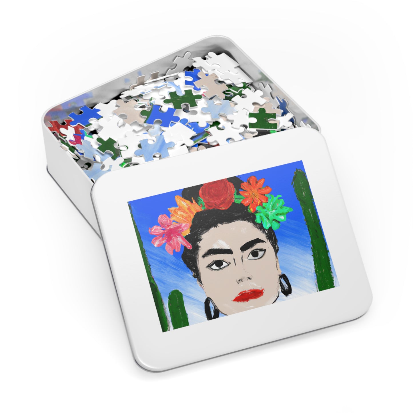 "Frida Ardiente: Pintando un ícono mexicano con cultura colorida" - The Alien Jigsaw Puzzle