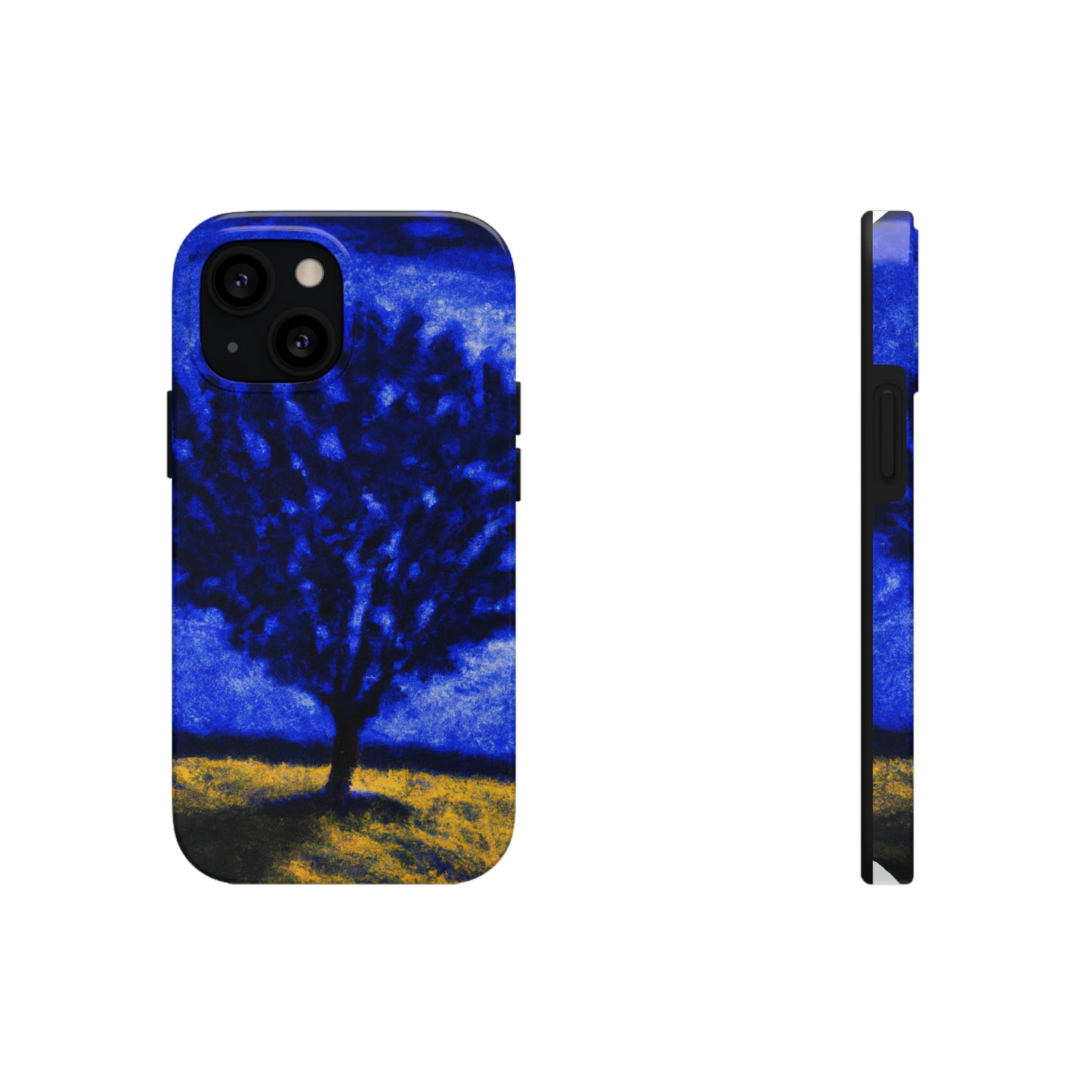 "A Lone Blue Tree in the Moonlight Field" - The Alien Tough Phone Cases