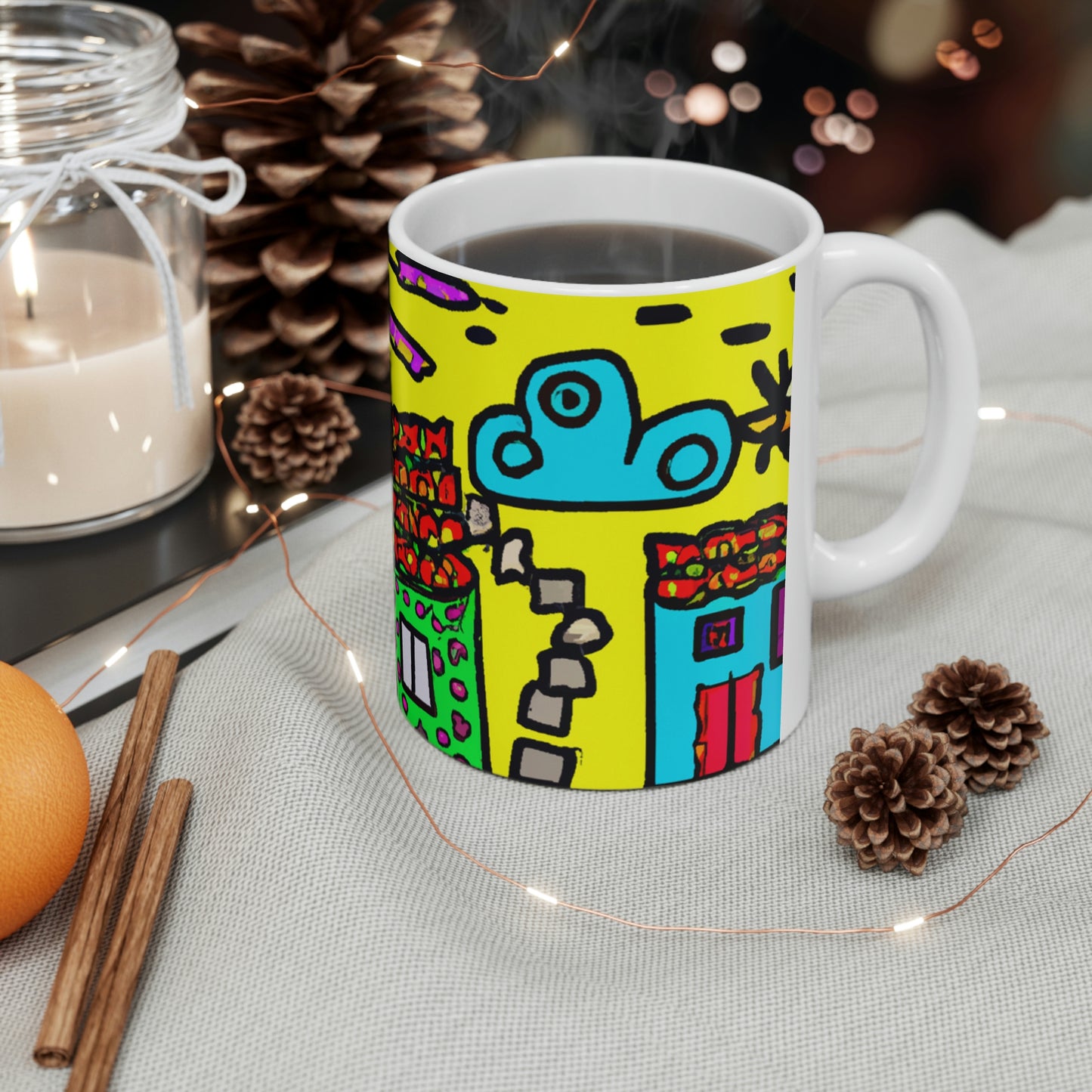 "A Slumbering Village of the Soaring Dragon" - The Alien Ceramic Mug 11 oz