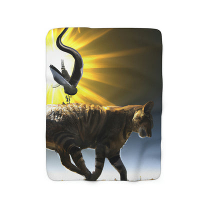 "A Purrfect Sunbeam Moment" - The Alien Sherpa Fleece Blanket