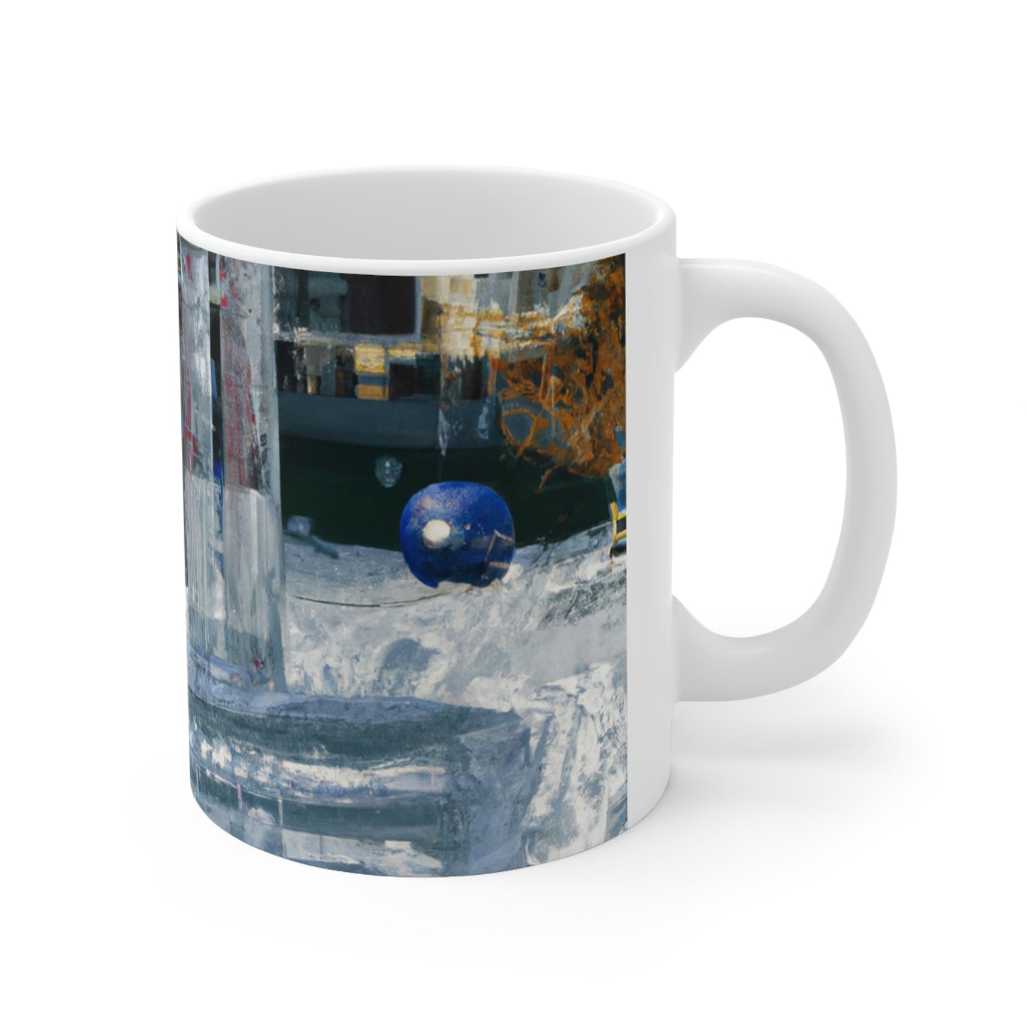 "Frozen Melodies: Crafting Music with Ice" - The Alien Ceramic Mug 11 oz