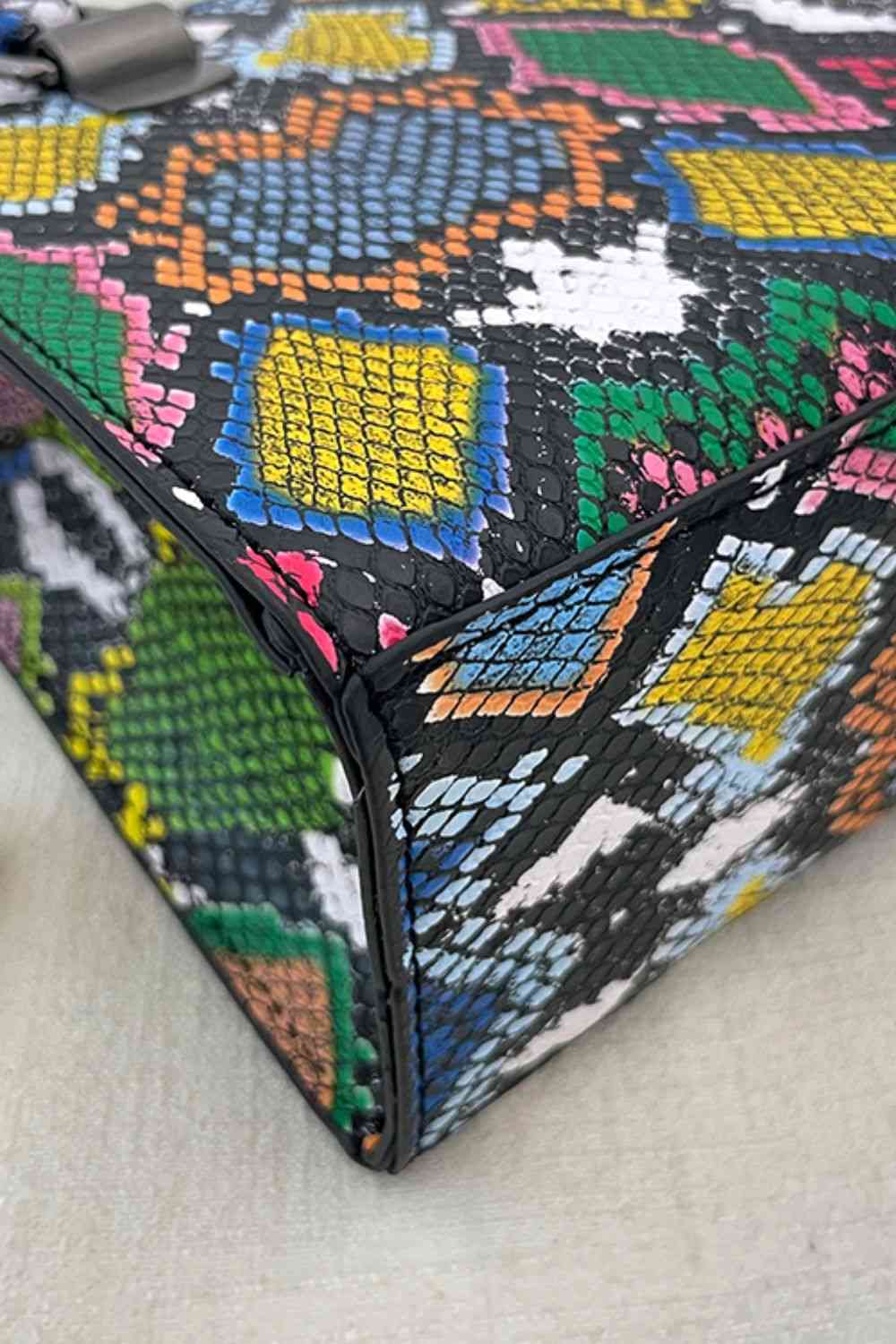 Bolso de cuero PU con estampado de piel de serpiente