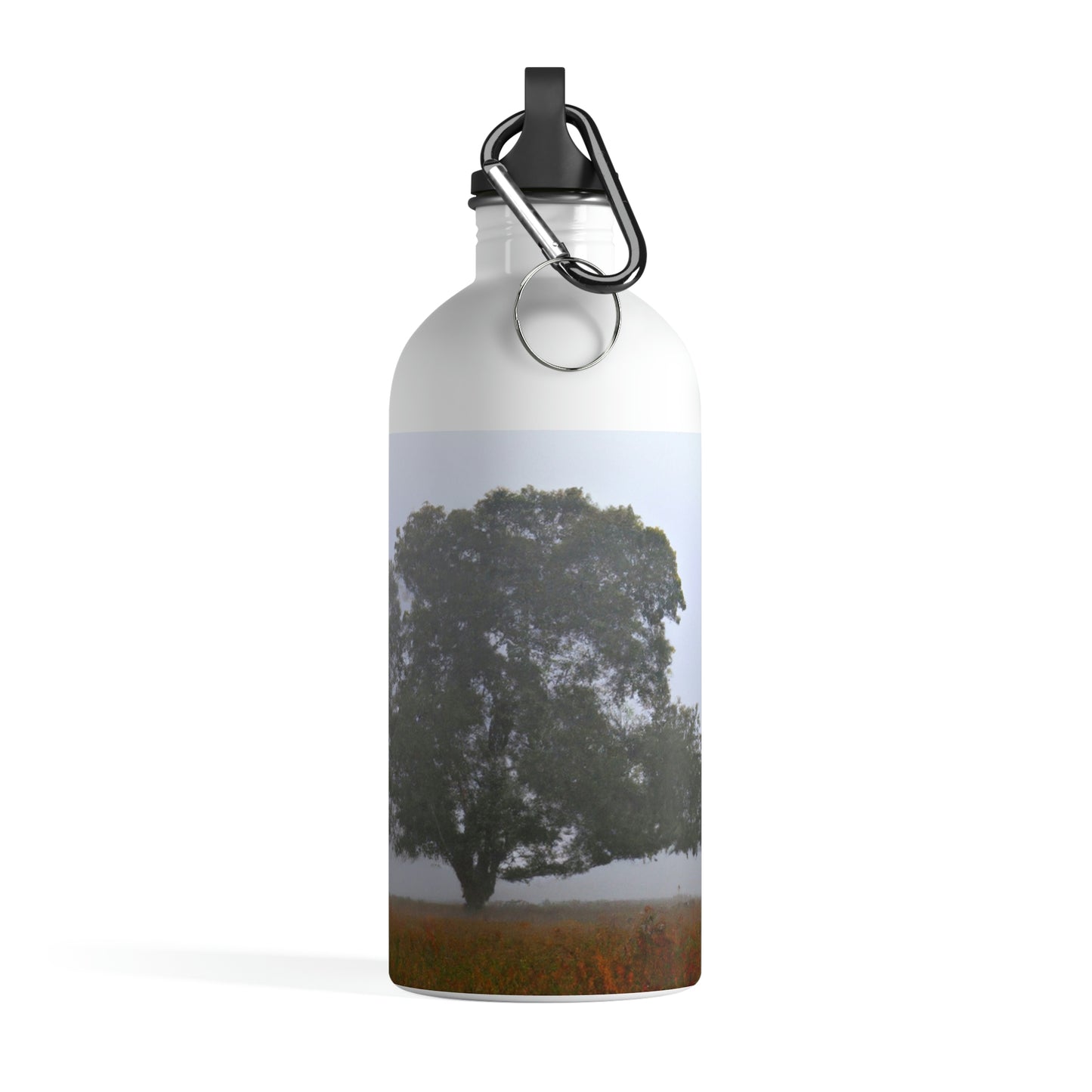 The Lonely Tree in the Foggy Meadow - The Alien Stainless Steel Water Bottle