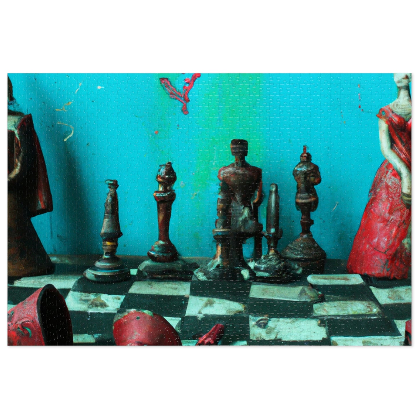 "A Forgotten Chess Set: Ready for a New Match" - The Alien Jigsaw Puzzle