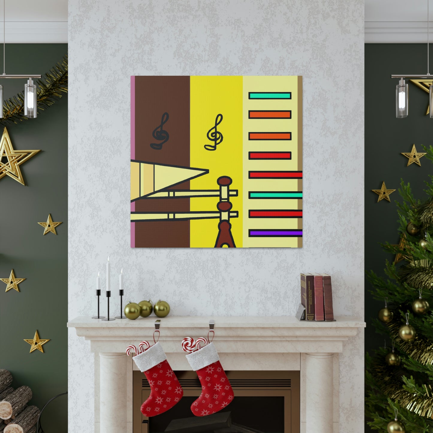 "Four Colors Tribute: Ancient Musical Artistry" - Canvas