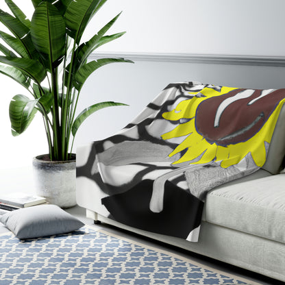 "A Sunflower Withering on a Parched Field" - The Alien Sherpa Fleece Blanket