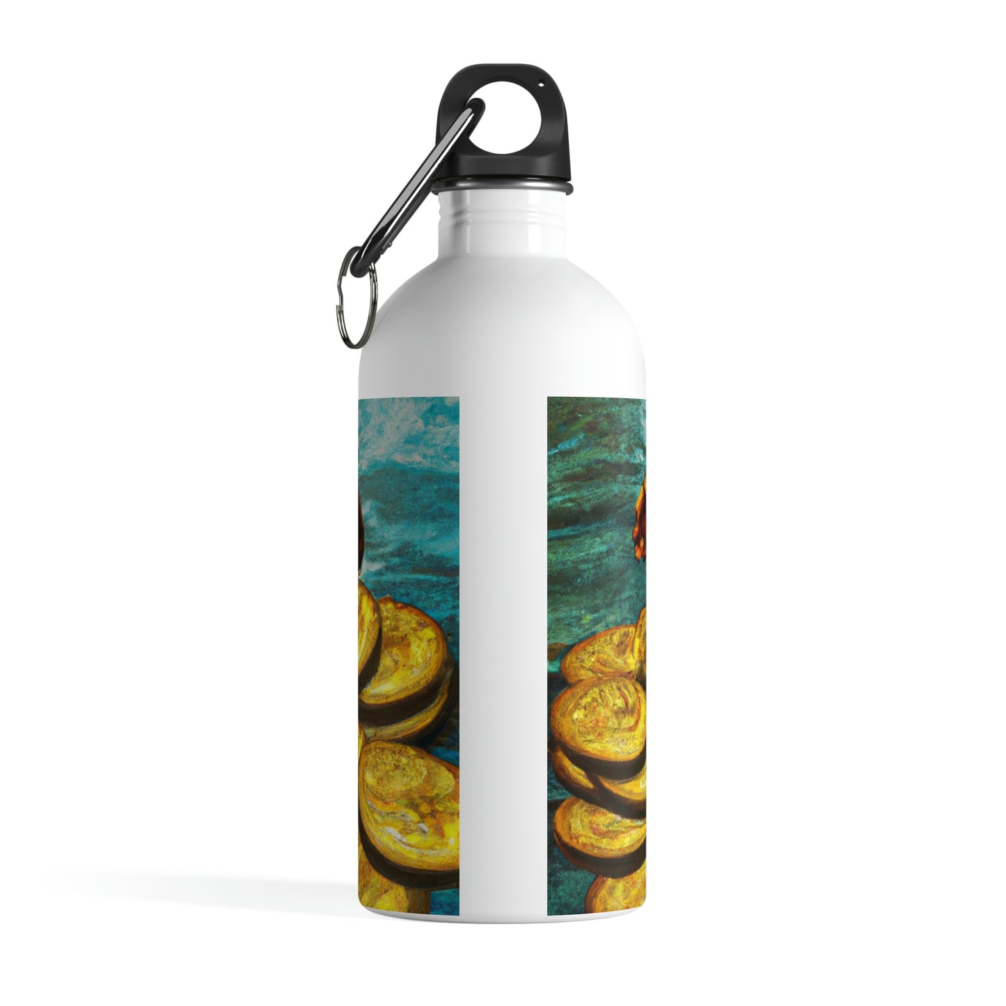 "Feline Fortune in a Foliage of Finances" - The Alien Stainless Steel Water Bottle