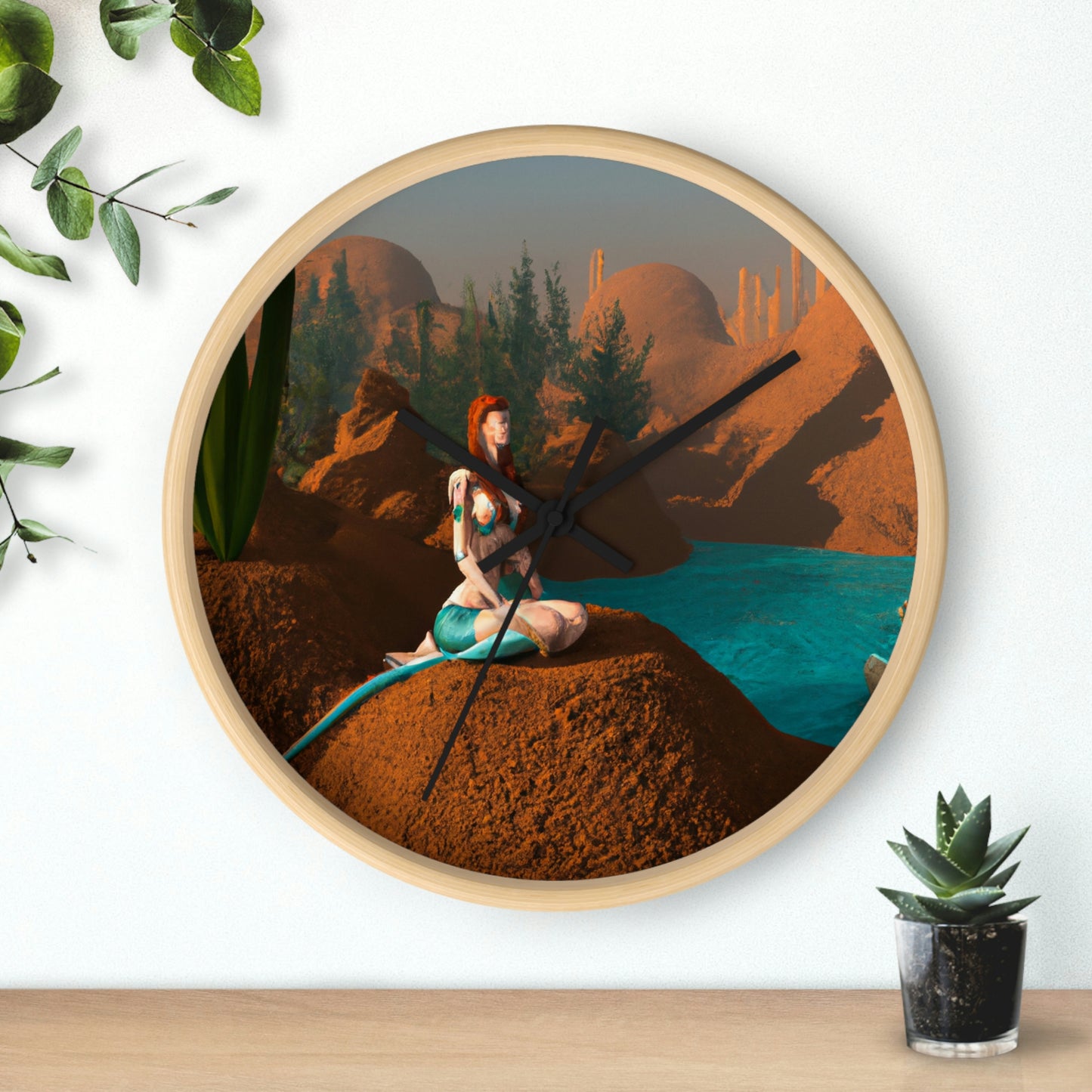 "Mermaid in the Mirage" - The Alien Wall Clock