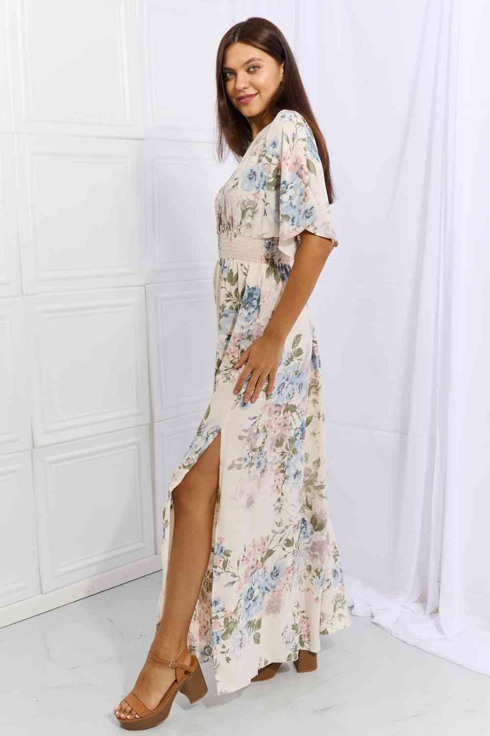 OneTheLand Fine & Elegant Floral Maxi Dress