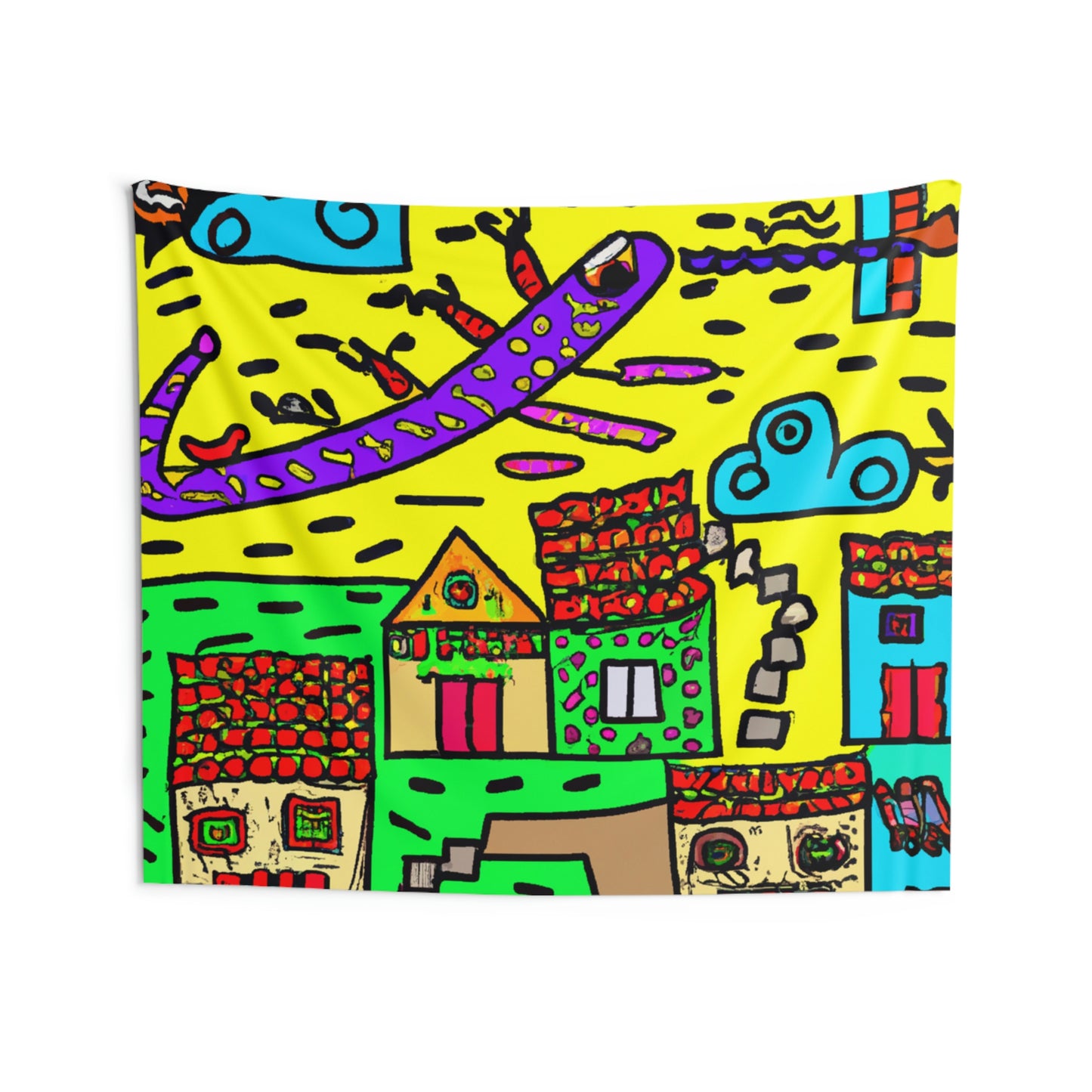 "A Slumbering Village of the Soaring Dragon" - The Alien Wall Tapestries