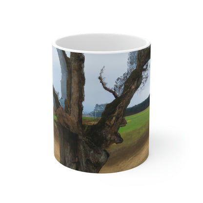 "A Shadow in the Meadow: The Last Standing Tree" - Taza de cerámica The Alien 11 oz