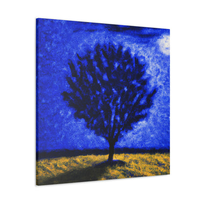 "Un árbol azul solitario en el campo de luz de la luna" - The Alien Canva