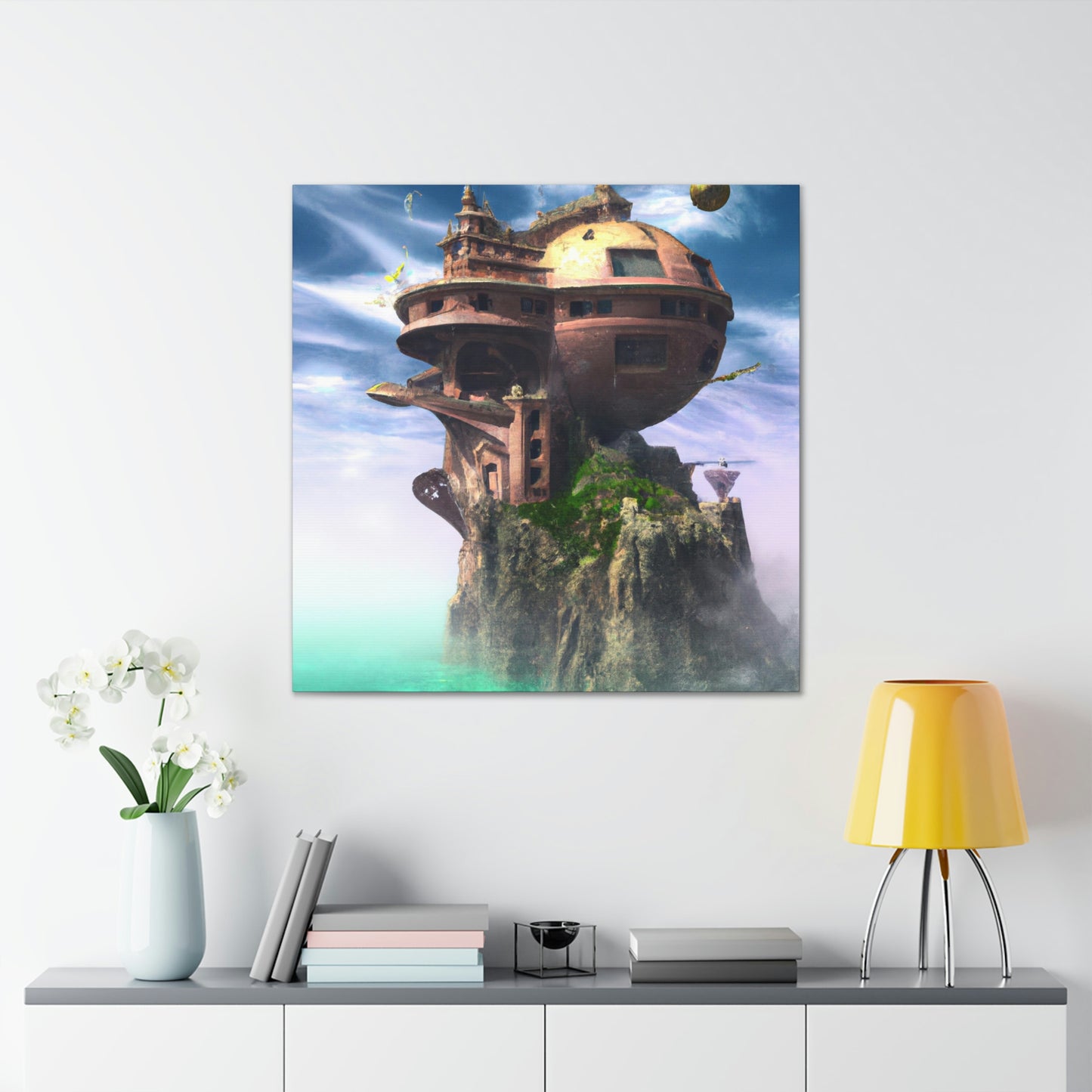 "Explorando planetas distantes en el Sky Castle" - The Alien Canva