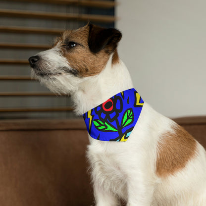 "A Bold Bloom Amidst the Storm" - El collar de bandana para mascotas alienígenas