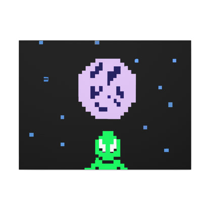 "Lonely Witness of the Night Sky" - The Alien Canva Pixel Art