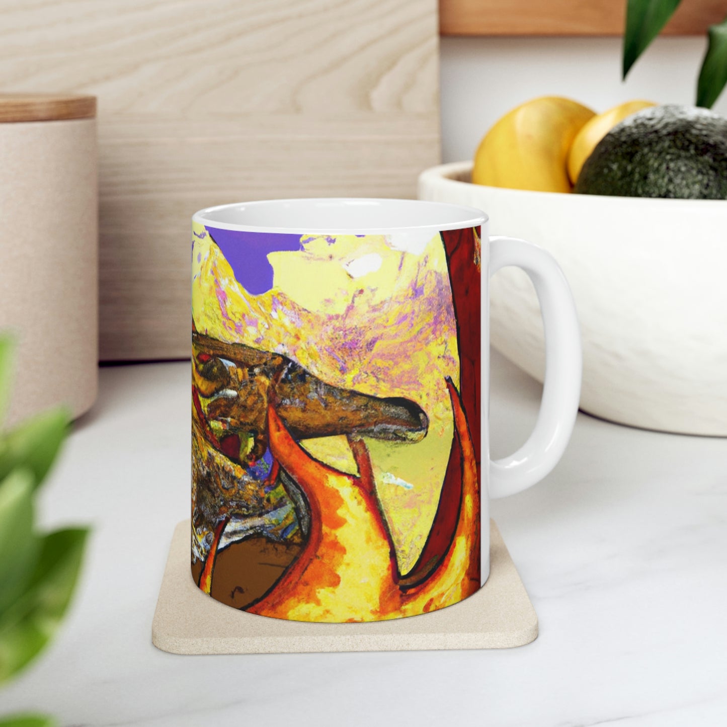 "Un dragón dormido en un abrazo infernal" - The Alien Taza de cerámica 11 oz