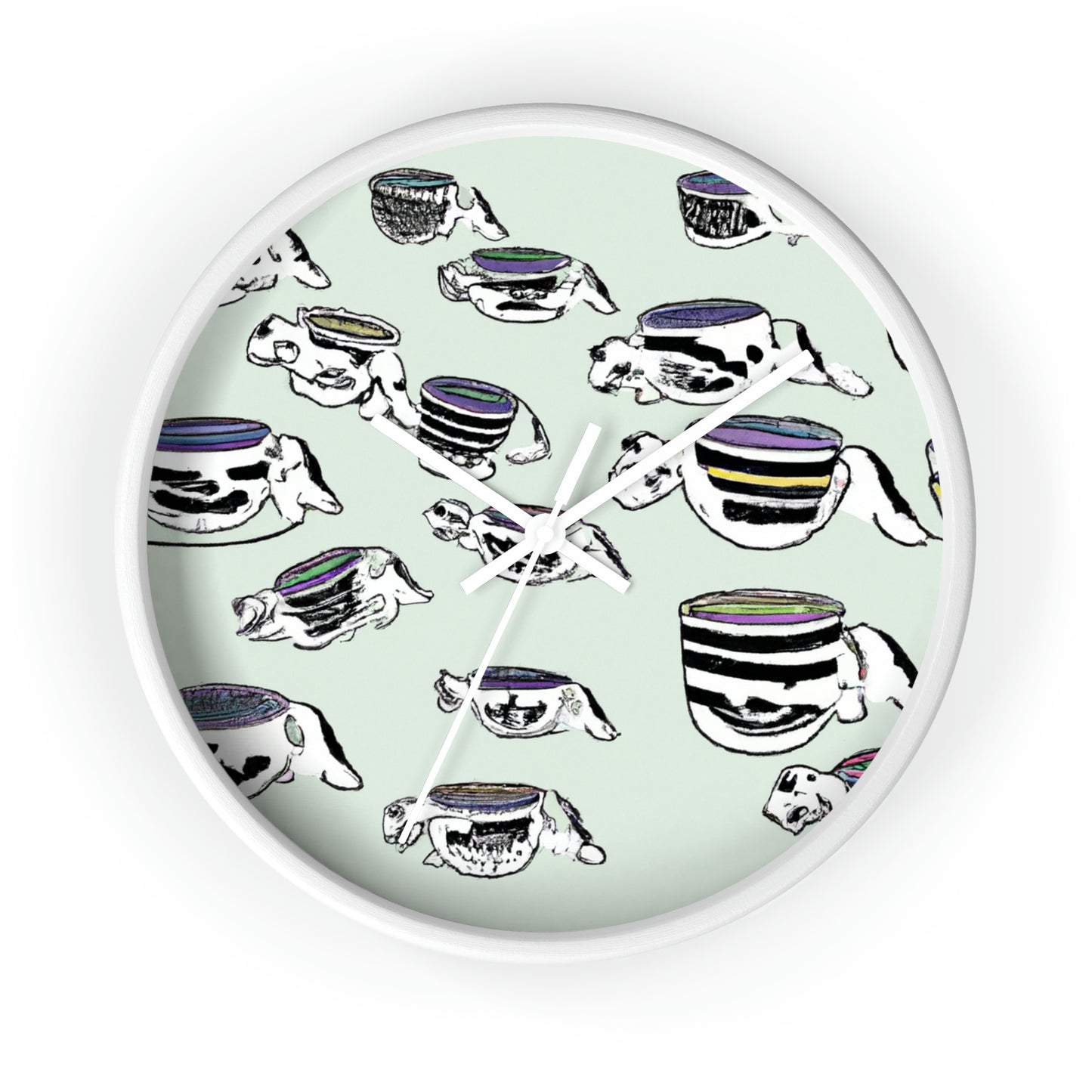 "A Purr-fectly Precious Tea Party Parade" - The Alien Wall Clock