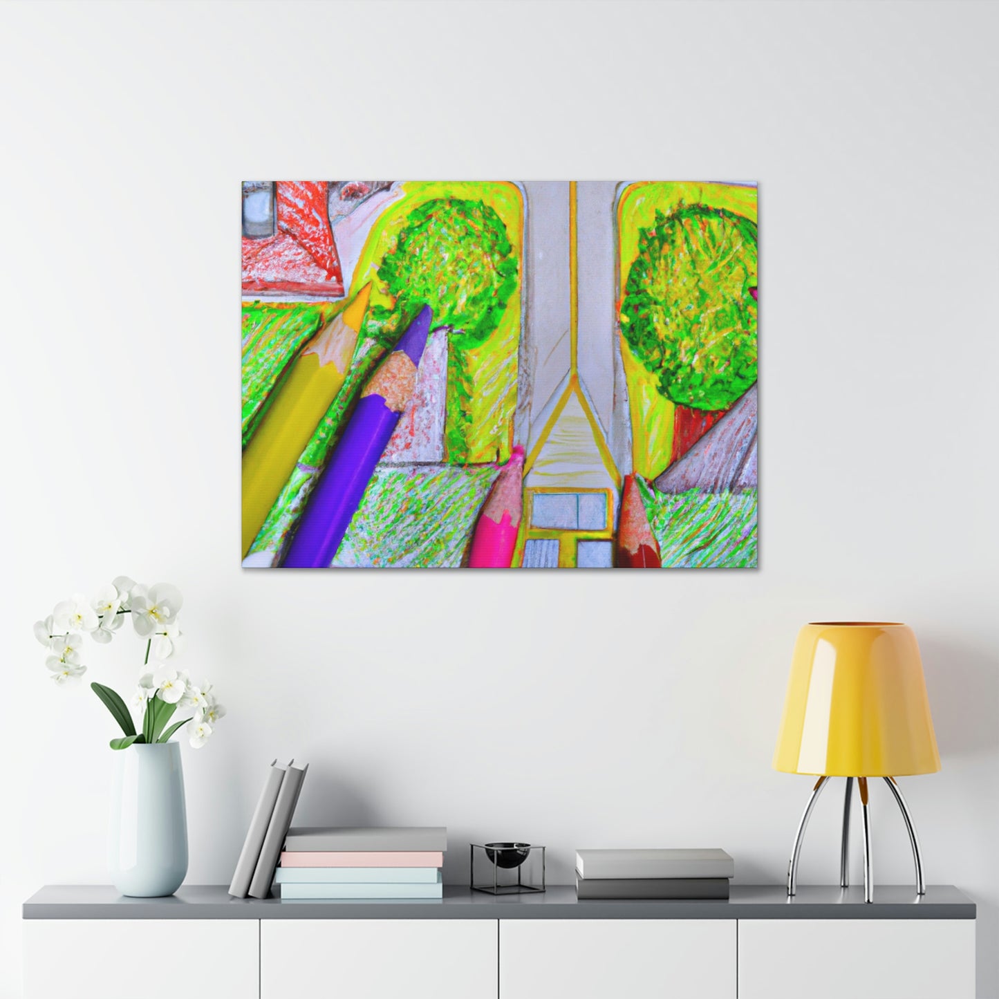 "A Neighborhood From Above: A Colored Pencil Creation" - The Alien Canva