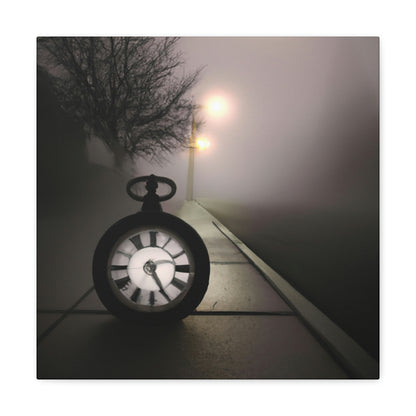 "El reloj solitario en Foggy Lane" - The Alien Canva