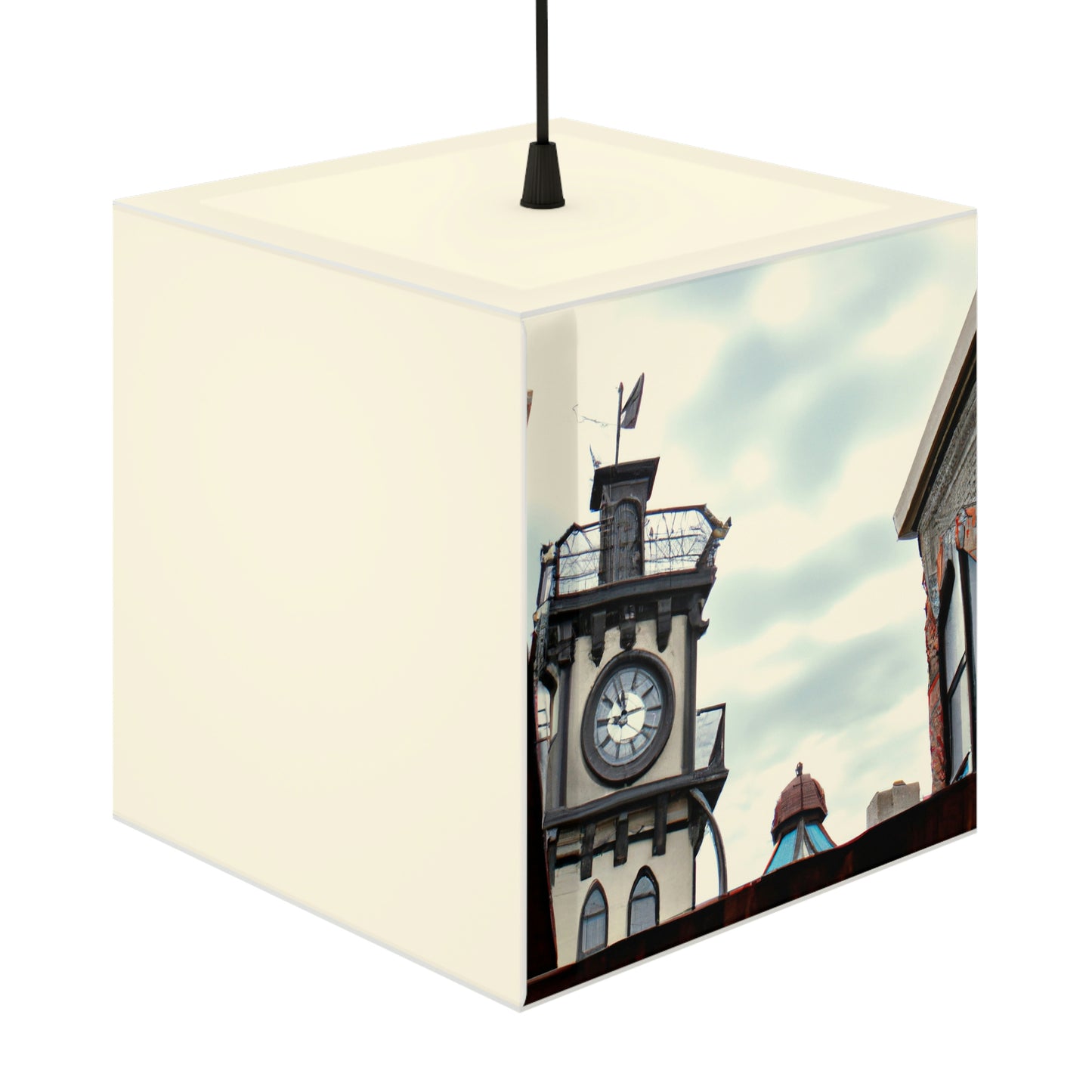 Der Schatten des Uhrturms - Die Alien Light Cube Lampe