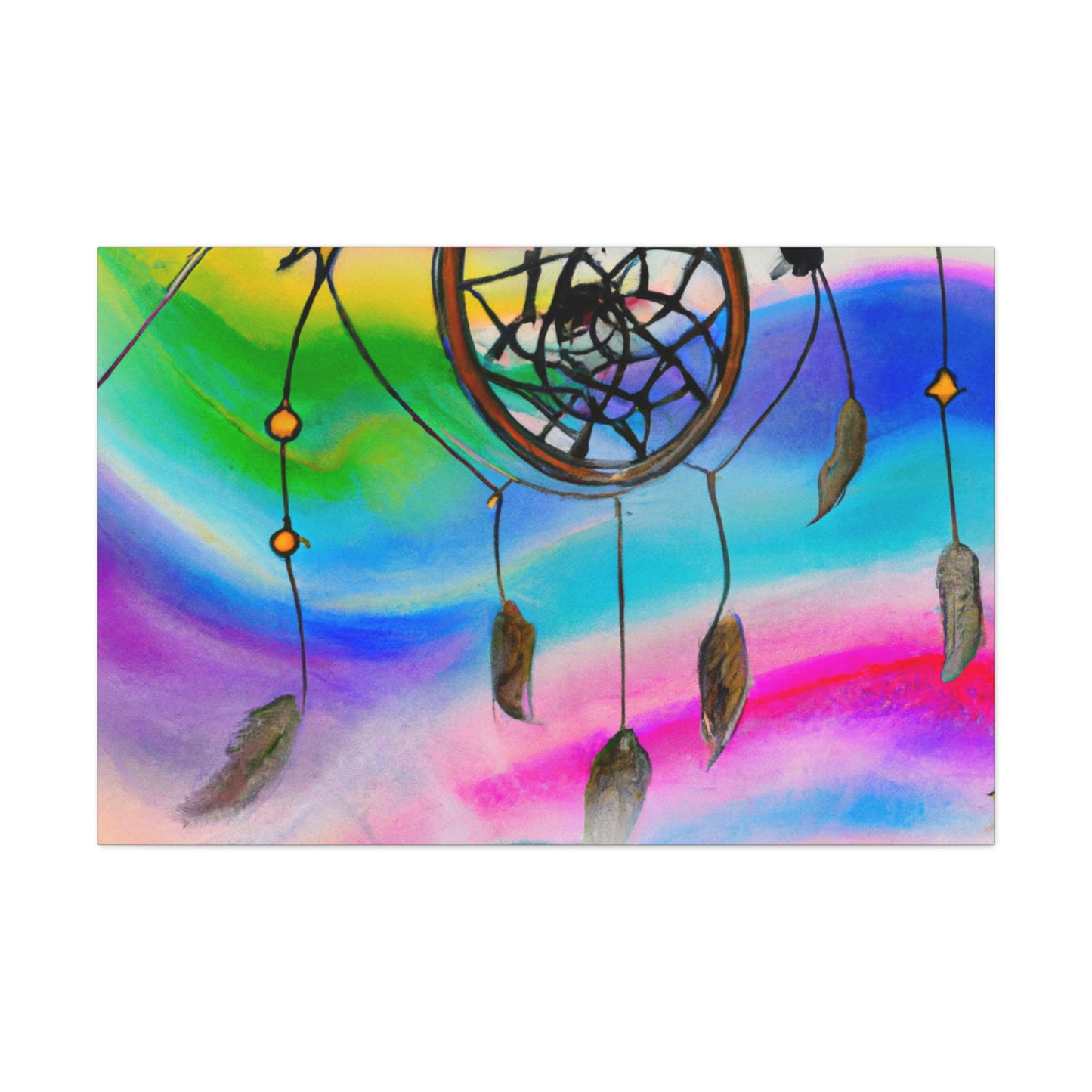 "A Galaxy of Dreams: A Colorful Dreamcatcher Captures Falling Stardust" - The Alien Canva