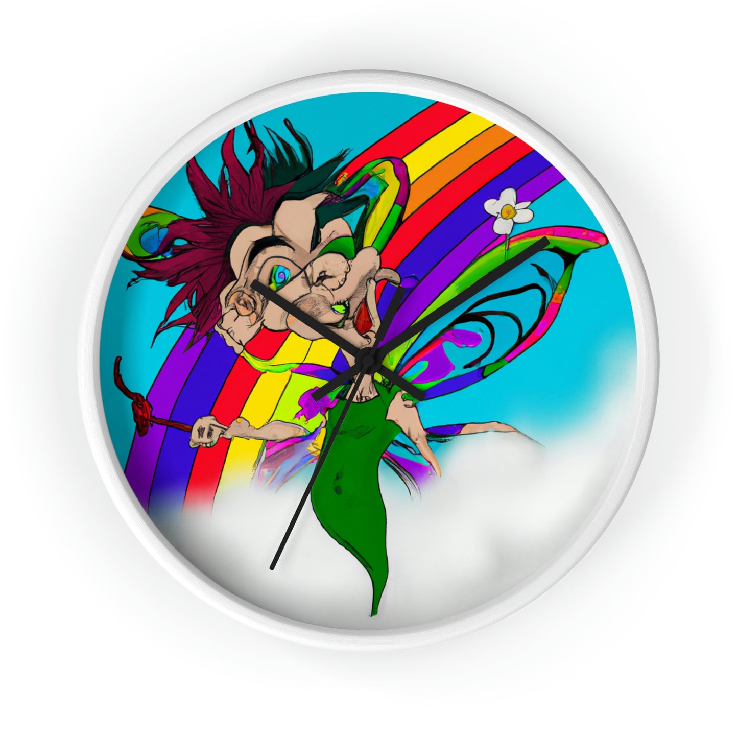 Rainbow Mischief Fairy - The Alien Wall Clock