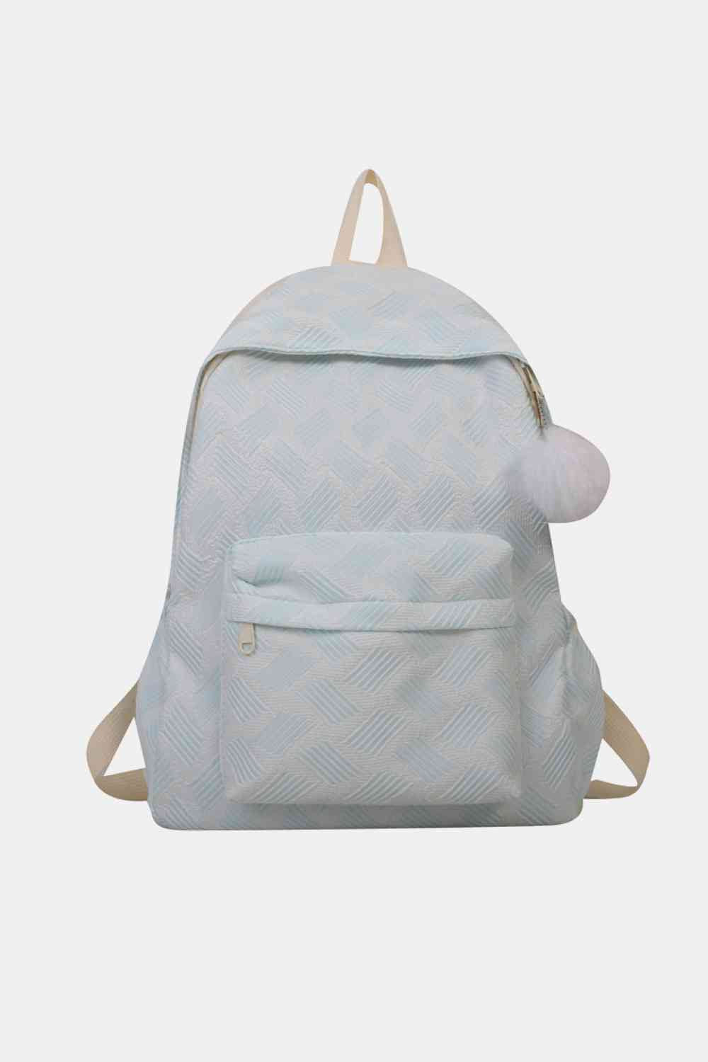 Bedruckter großer Rucksack aus Polyester (Flauschiger Ball im Lieferumfang enthalten)