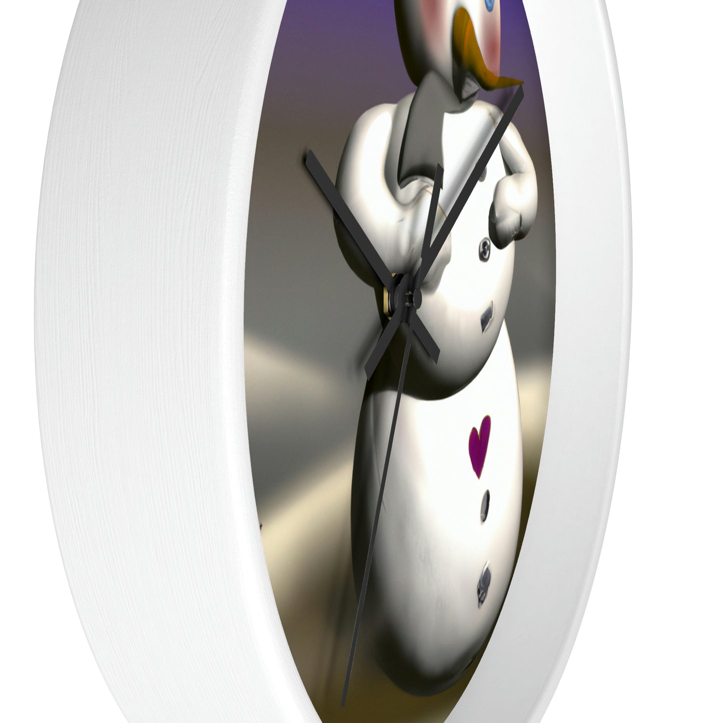 "Chilly But Hopeful: The Snowman's Quest For A Hug" - The Alien Wall Clock