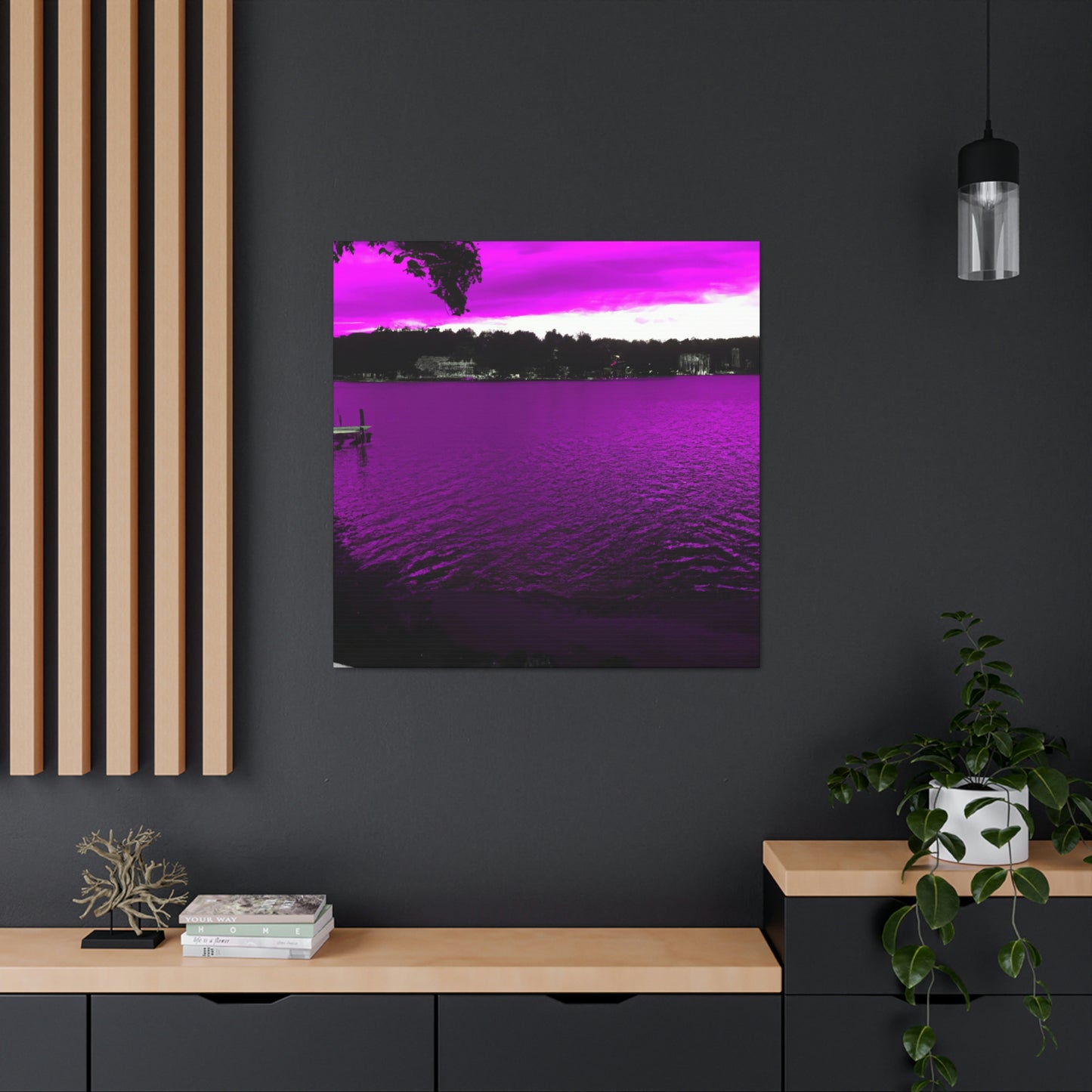 "The Neon Purple Lakefront" - The Alien Canva