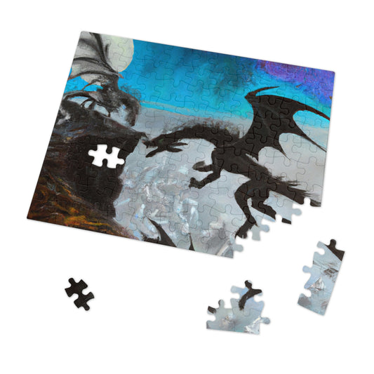 "Clash of Fire and Steel on the Moonlit Cliff" - The Alien Jigsaw Puzzle