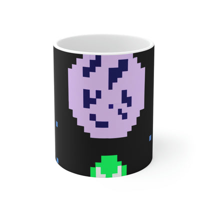 "Lonely Witness of the Night Sky" - The Alien Ceramic Mug 11 oz Pixel Art