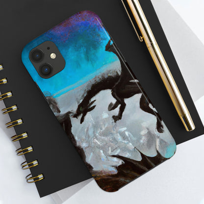 "Clash of Fire and Steel on the Moonlit Cliff" - The Alien Tough Phone Cases