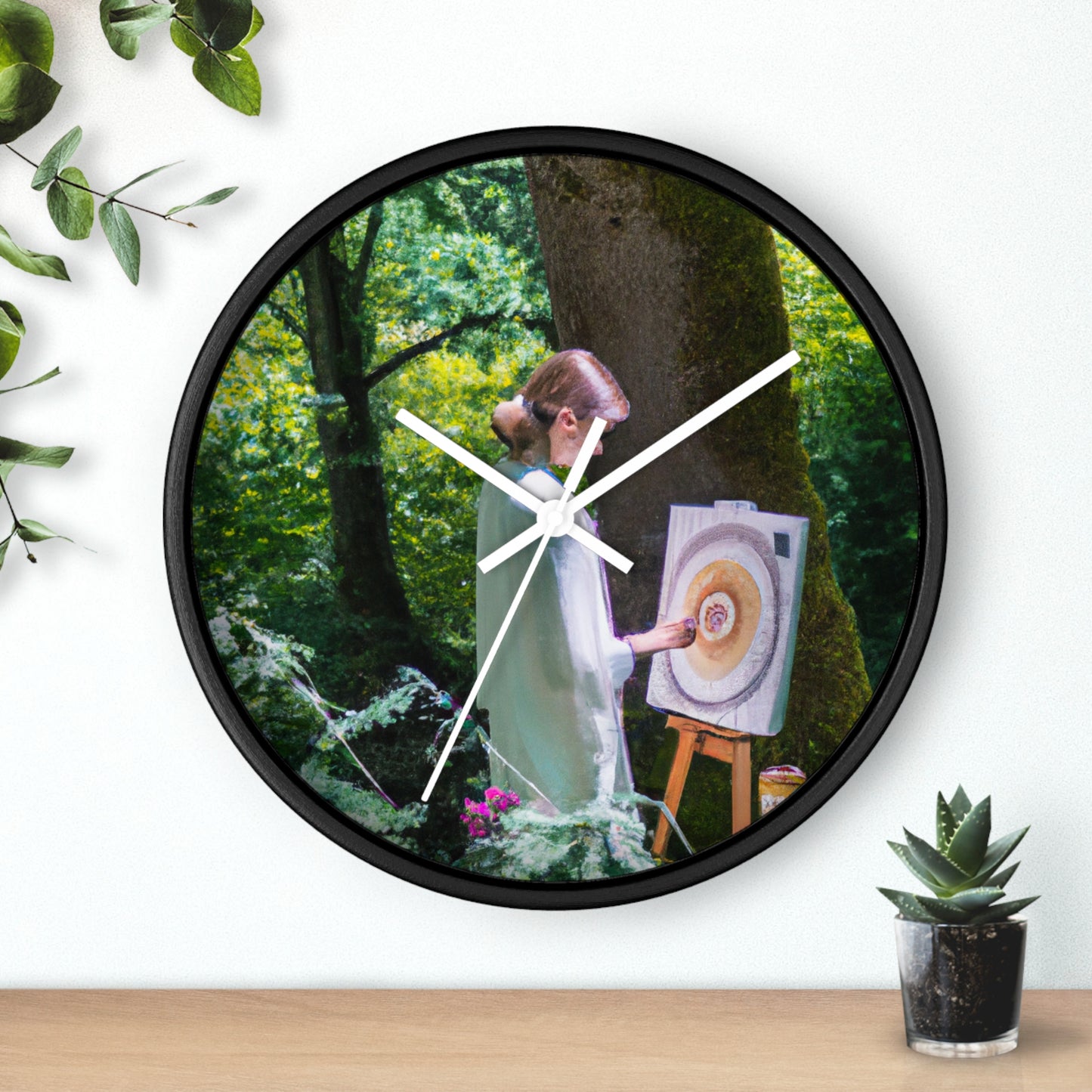 "Enchantment in Oil: A Young Artist's Vision of a Magical Forest" - The Alien Wall Clock