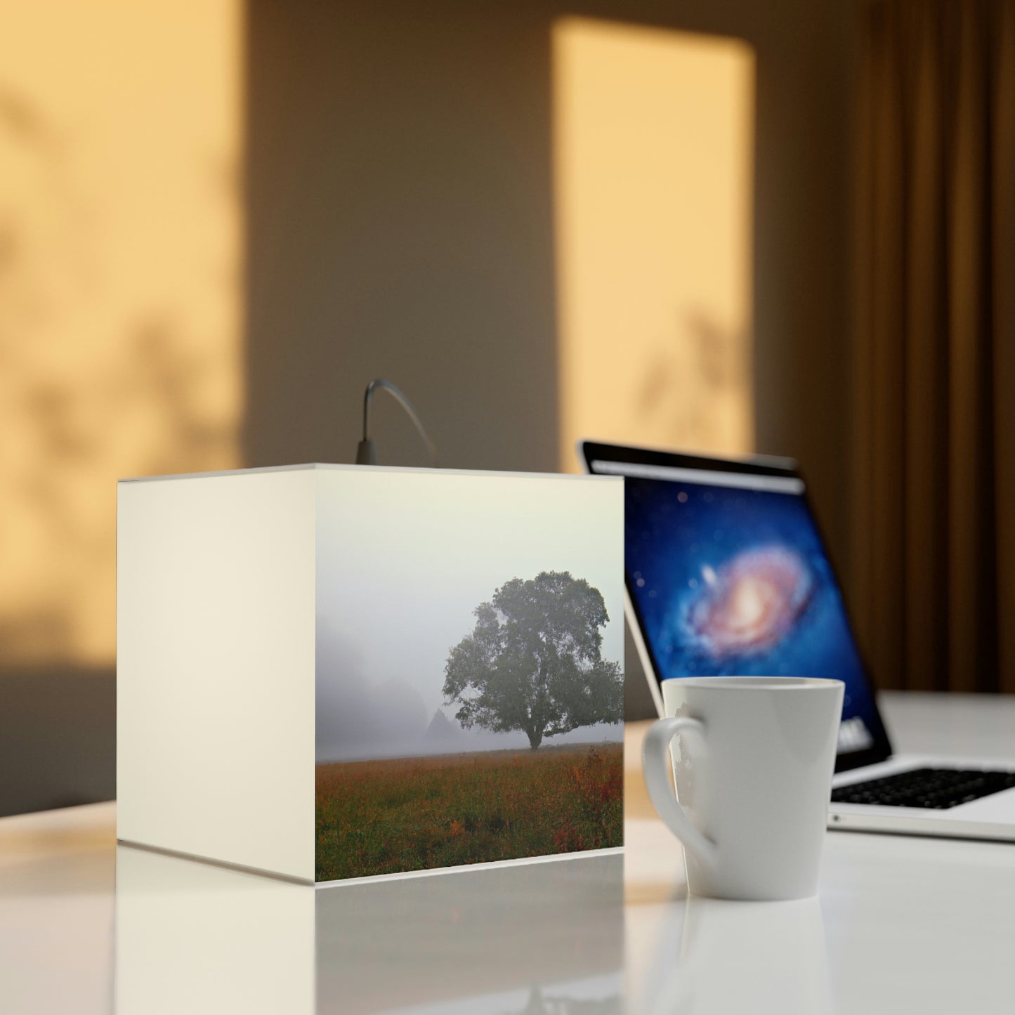 The Lonely Tree in the Foggy Meadow - The Alien Light Cube Lamp