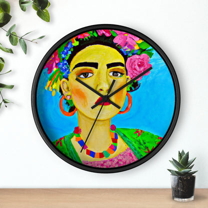 "Fierce and Free: Un tributo a las mujeres mexicanas inspirado en Frida Kahlo" - The Alien Wall Clock