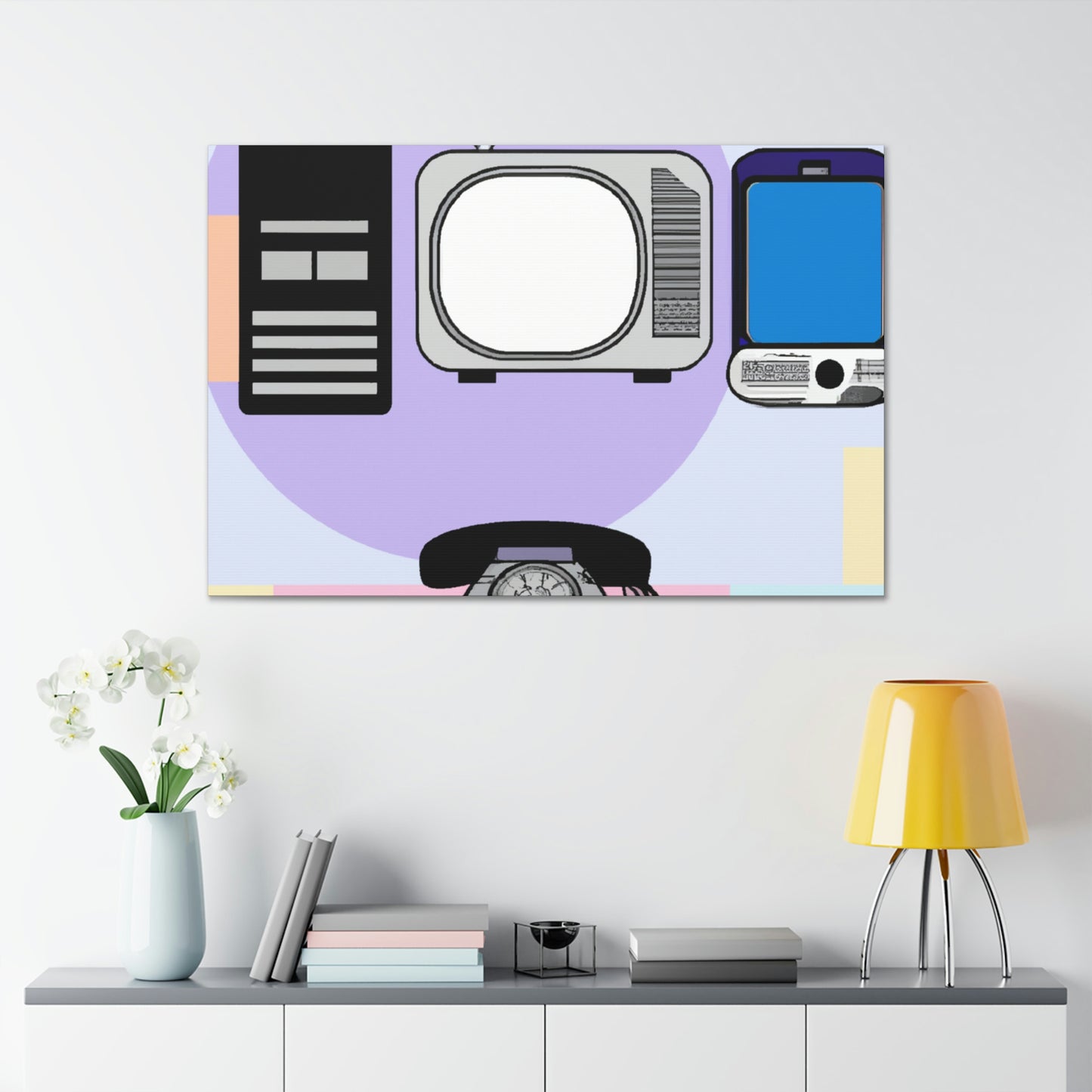 "Communication Evolution: Artistic Reflection of 20 Years of Technology Change" - Canvas