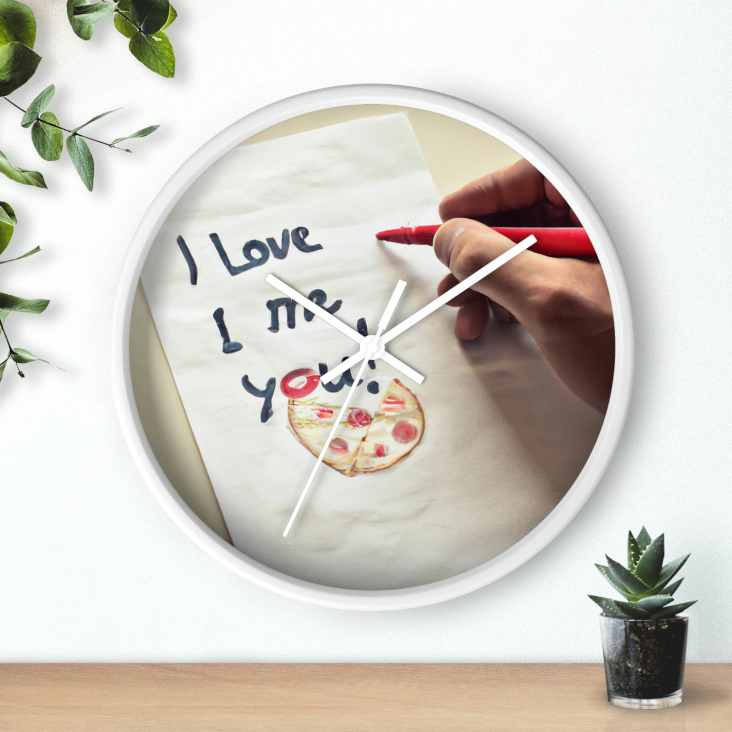 "Una carta de amor amante de la pizza" - El reloj de pared alienígena